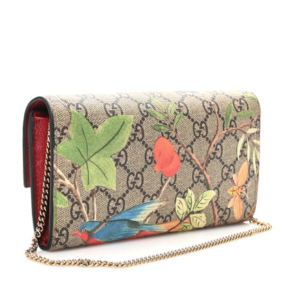 Gucci GG Supreme Monogram Tian Padlock Continental Chain Wallet Beige Multicolor 2 of 11