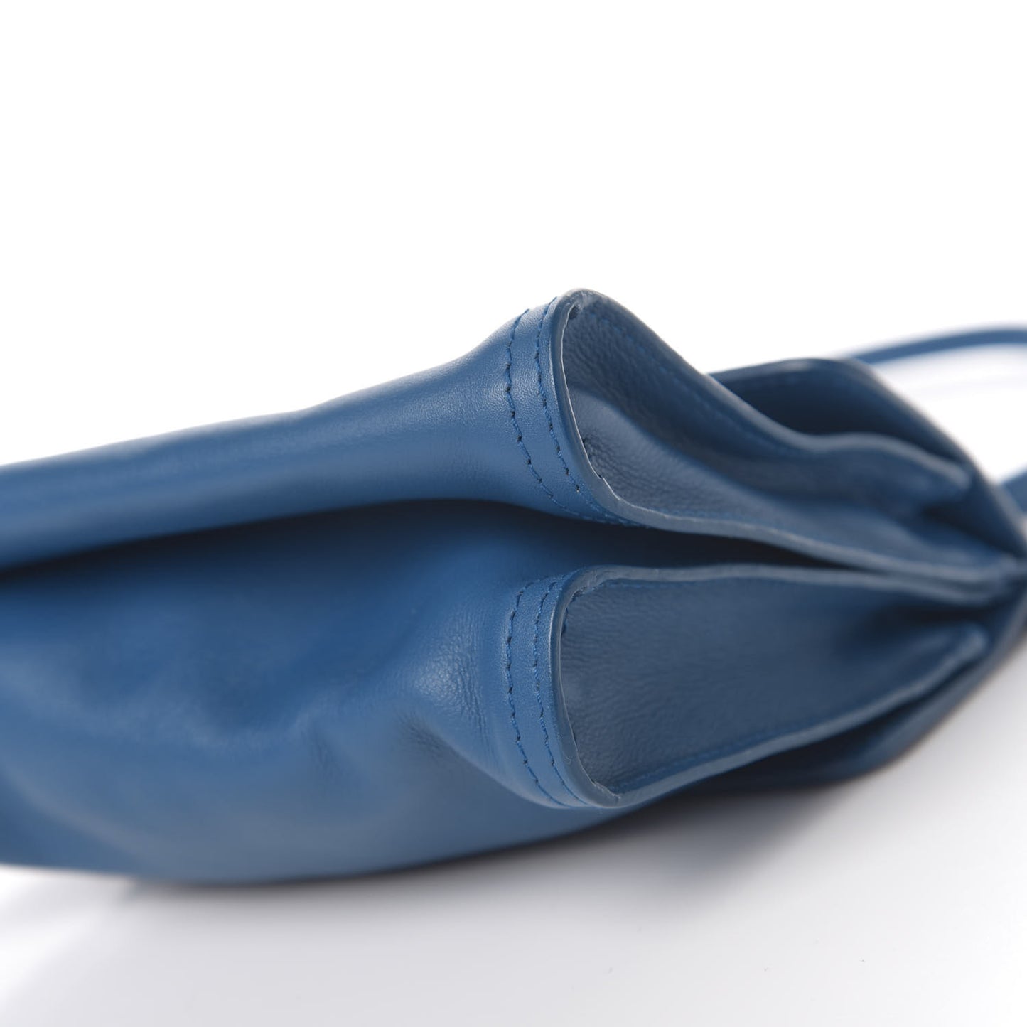 Goatskin Intrecciato Crossbody Messenger Blue