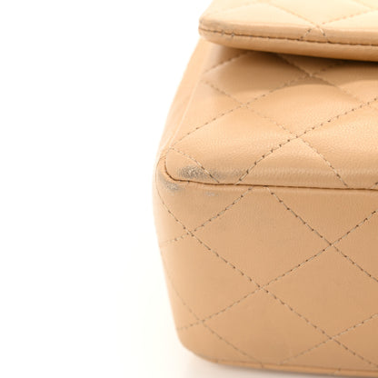 Chanel Lambskin Quilted Mini Rectangular Flap Beige Black 17 of 18