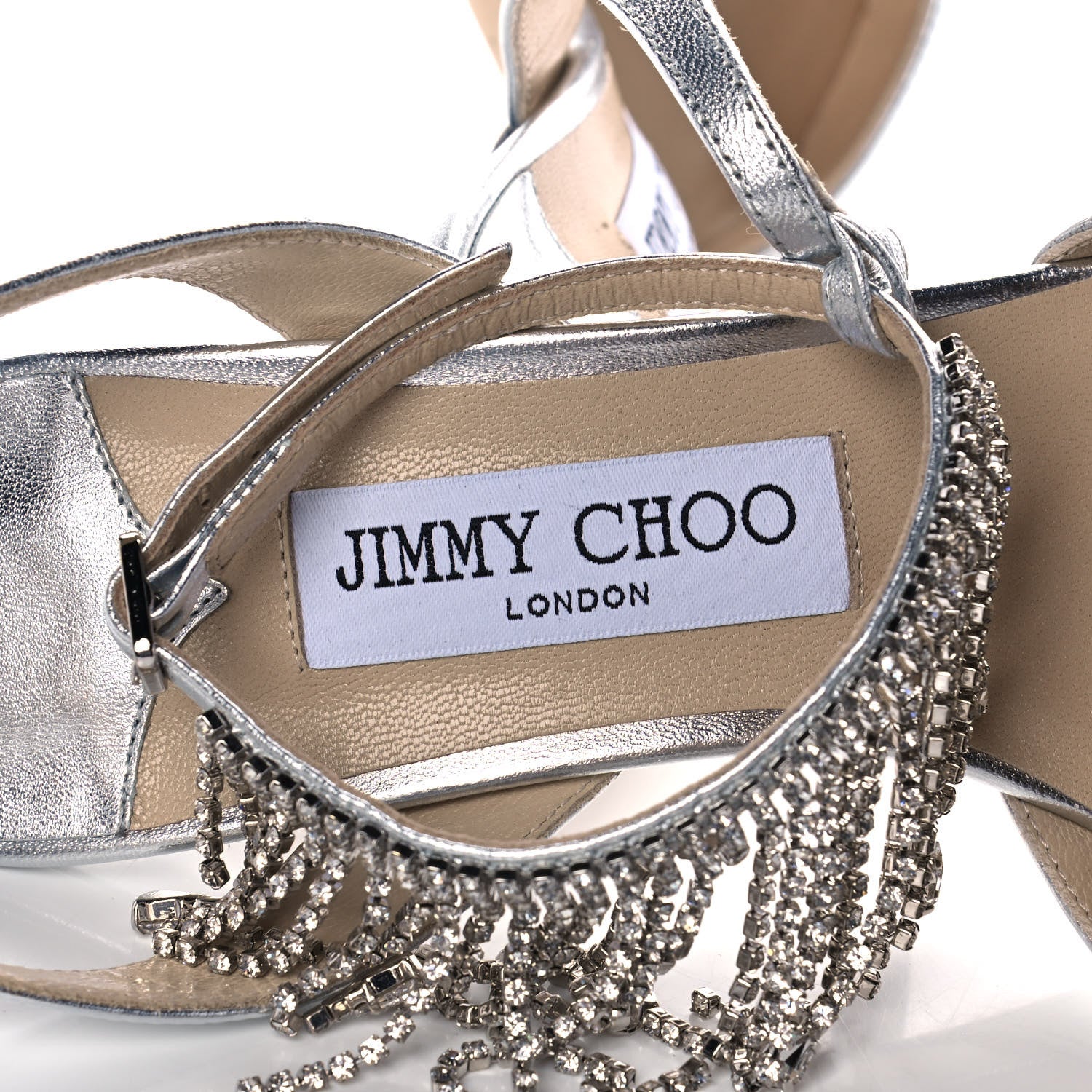 Jimmy Choo Metallic Calfskin Birtie 85 Pumps 38.5 Silver 7 of 9