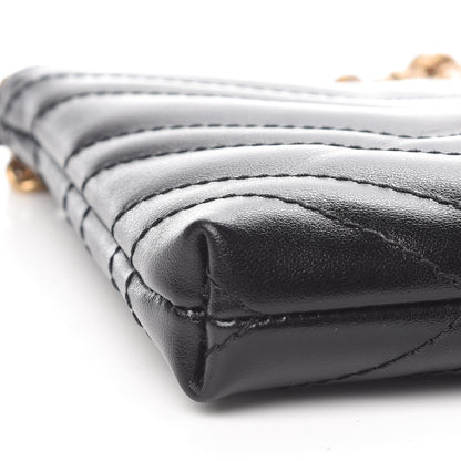 Gucci Calfskin Matelasse Mini GG Marmont Chain Bag Black 8 of 11