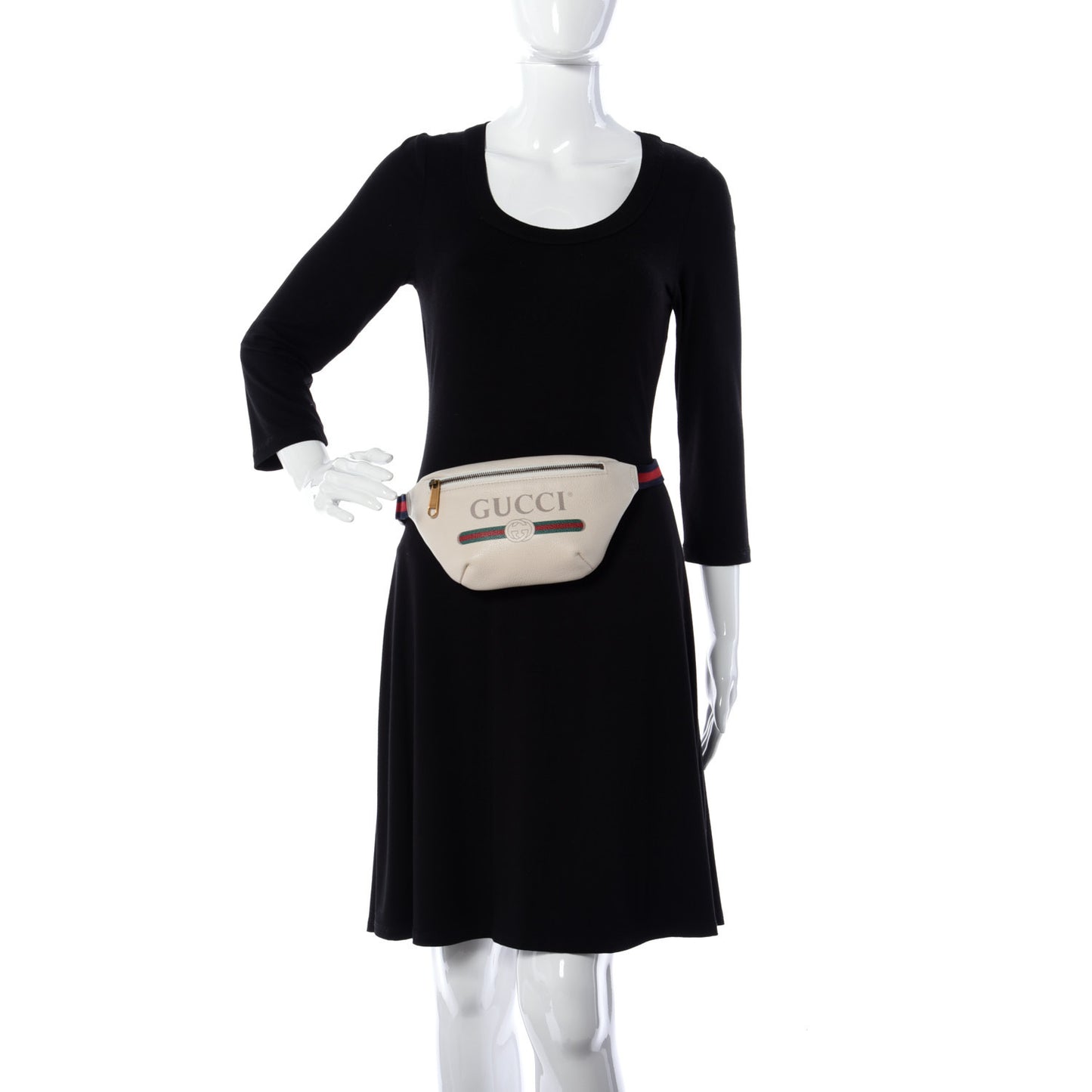 Grained Calfskin Small Logo Belt Bag White