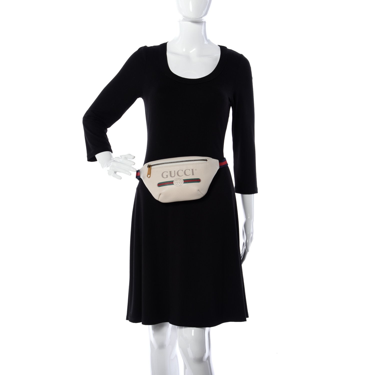 Gucci Grained Calfskin Small Logo Belt Bag White 2 of 11