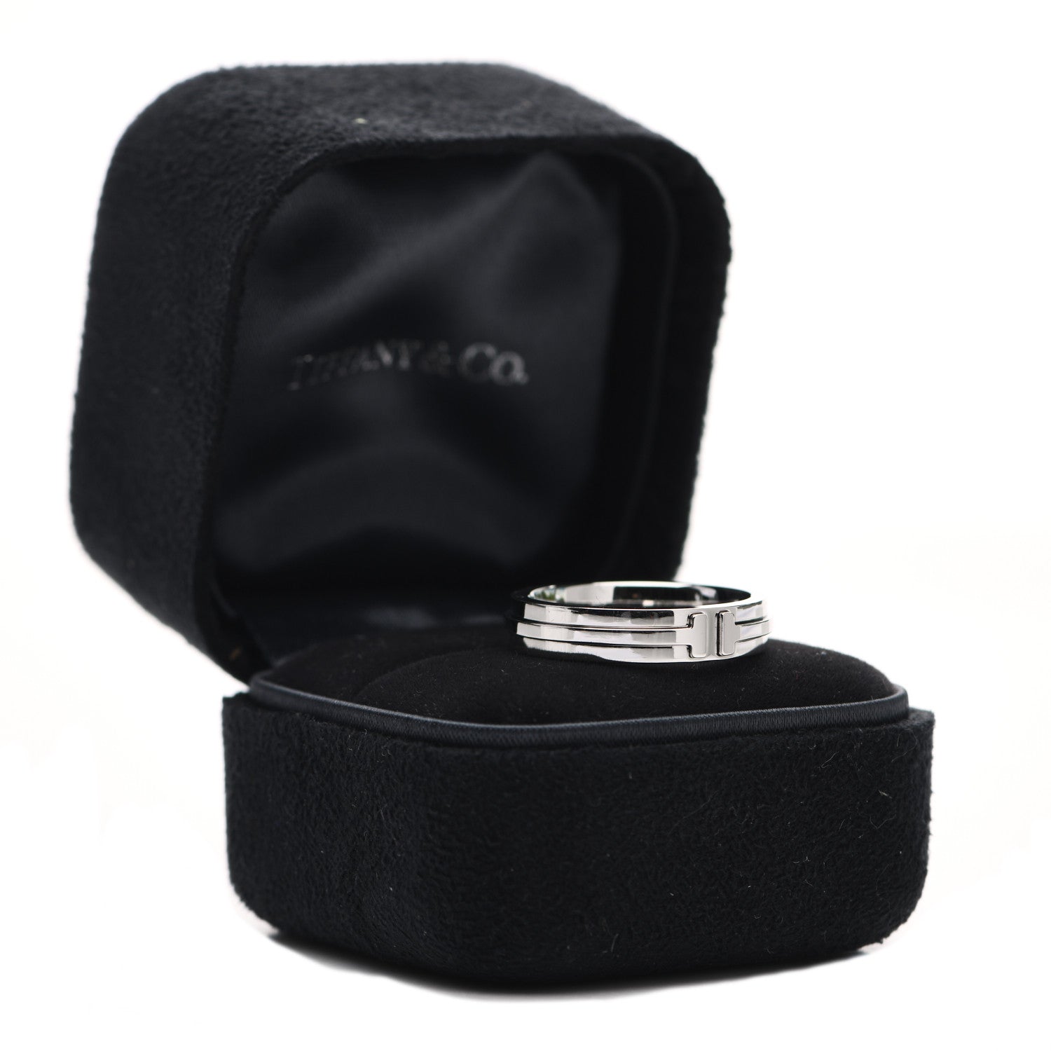 Tiffany 18K White Gold T Two Narrow Ring 55 7.25 5 of 5