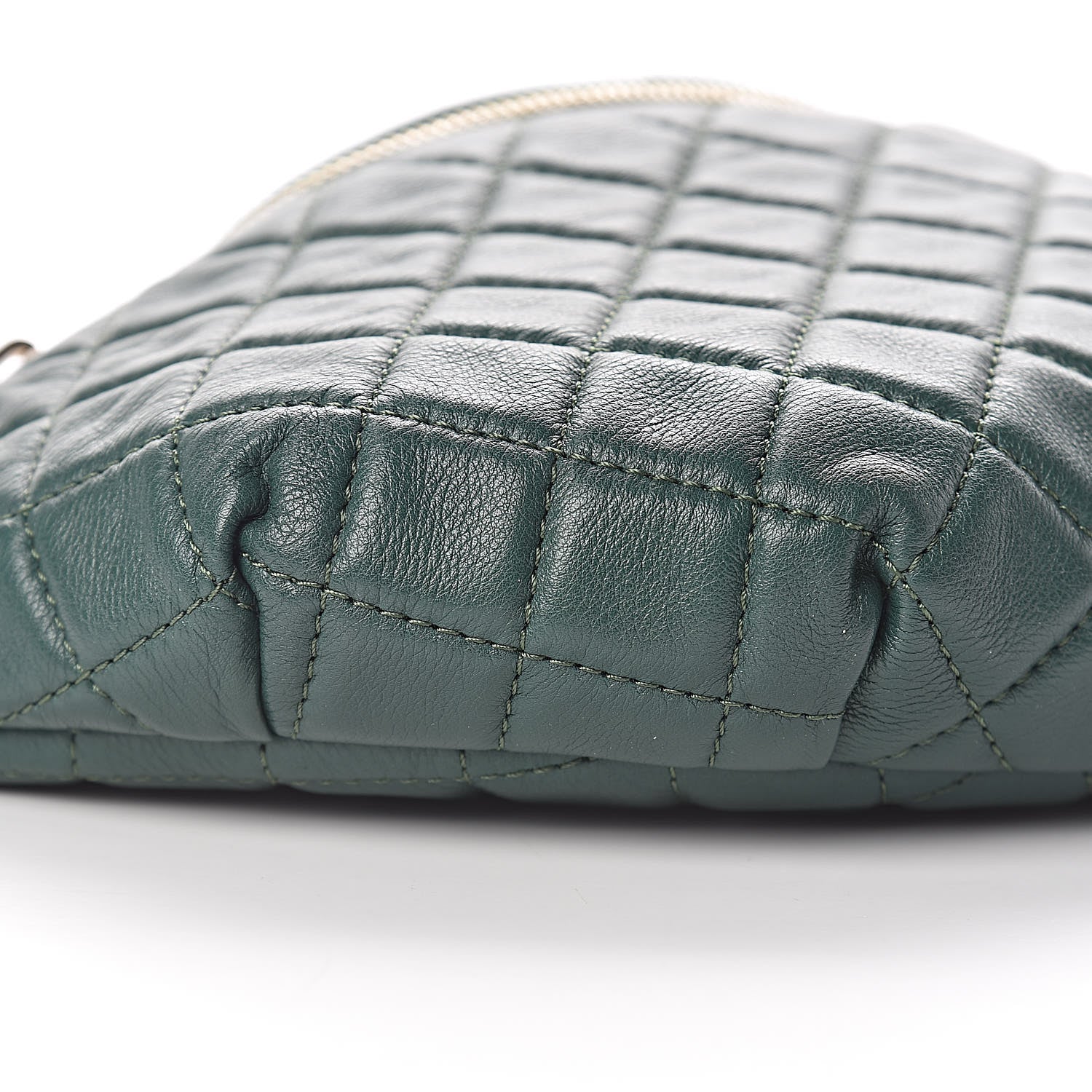 Chanel Calfskin Quilted Banane Waist Bag Fanny Pack Dark Green 8 of 10