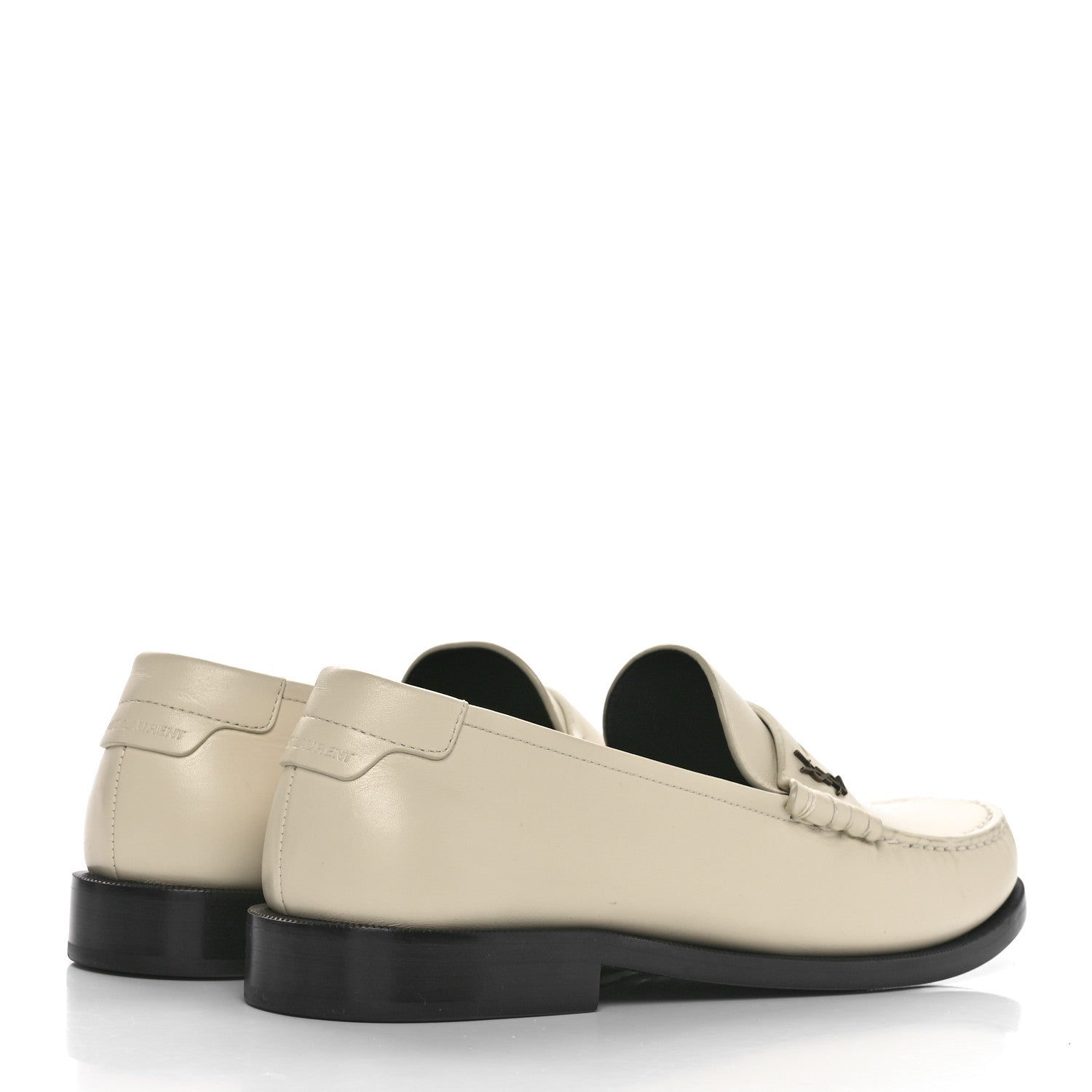Saint Laurent Calfskin Penny Loafers 41 Pearl 4 of 8
