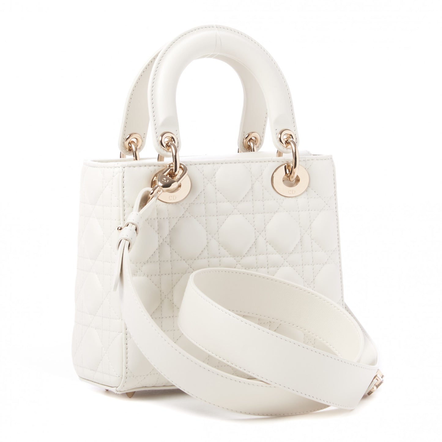 Lambskin Cannage Small My ABCDior Lady Dior White