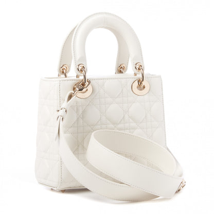 Christian Dior Lambskin Cannage Small My ABCDior Lady Dior White 4 of 11