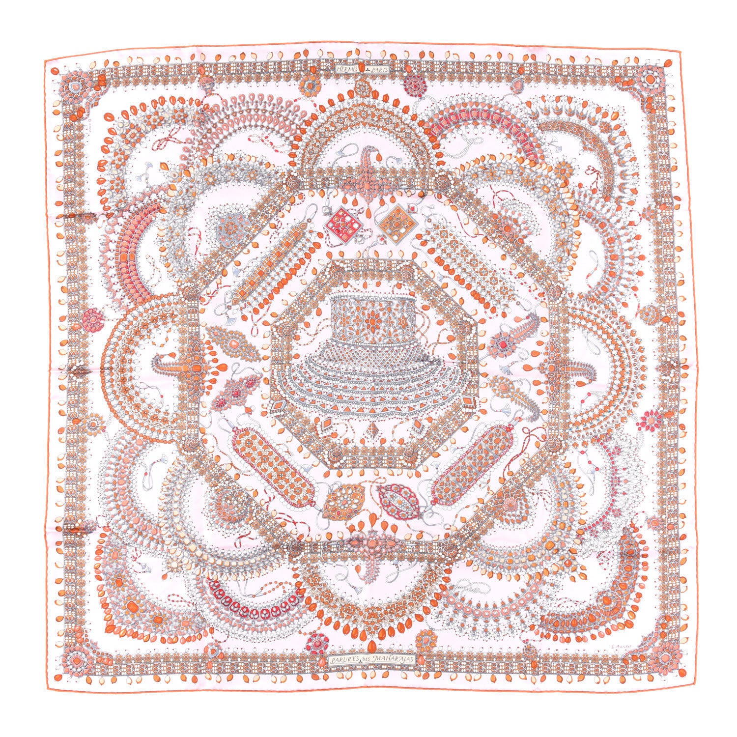 Hermes Silk Parures Des Maharajas Scarf 90 1 of 7