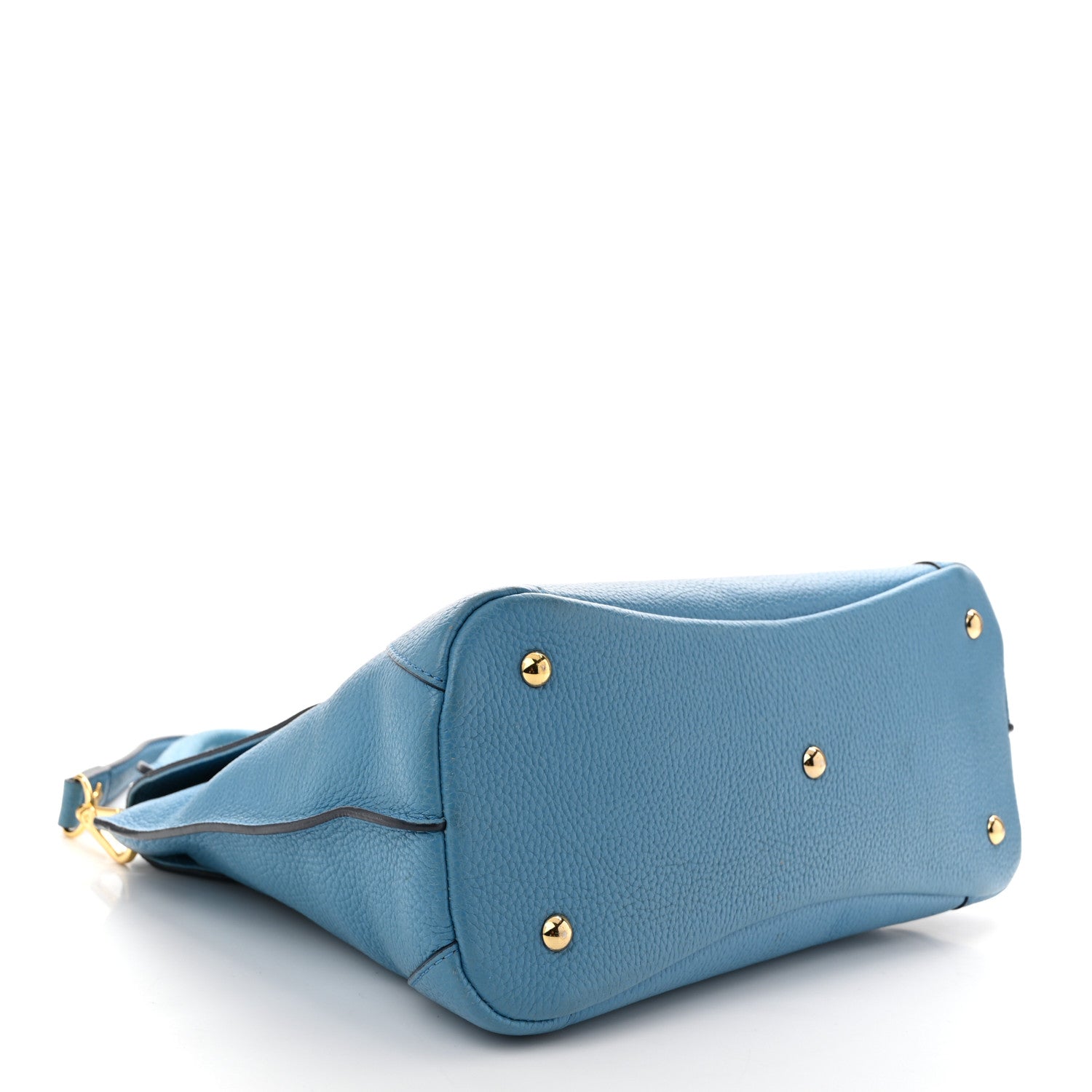 MCM Grained Calfskin First Lady Satchel Blue 4 of 12