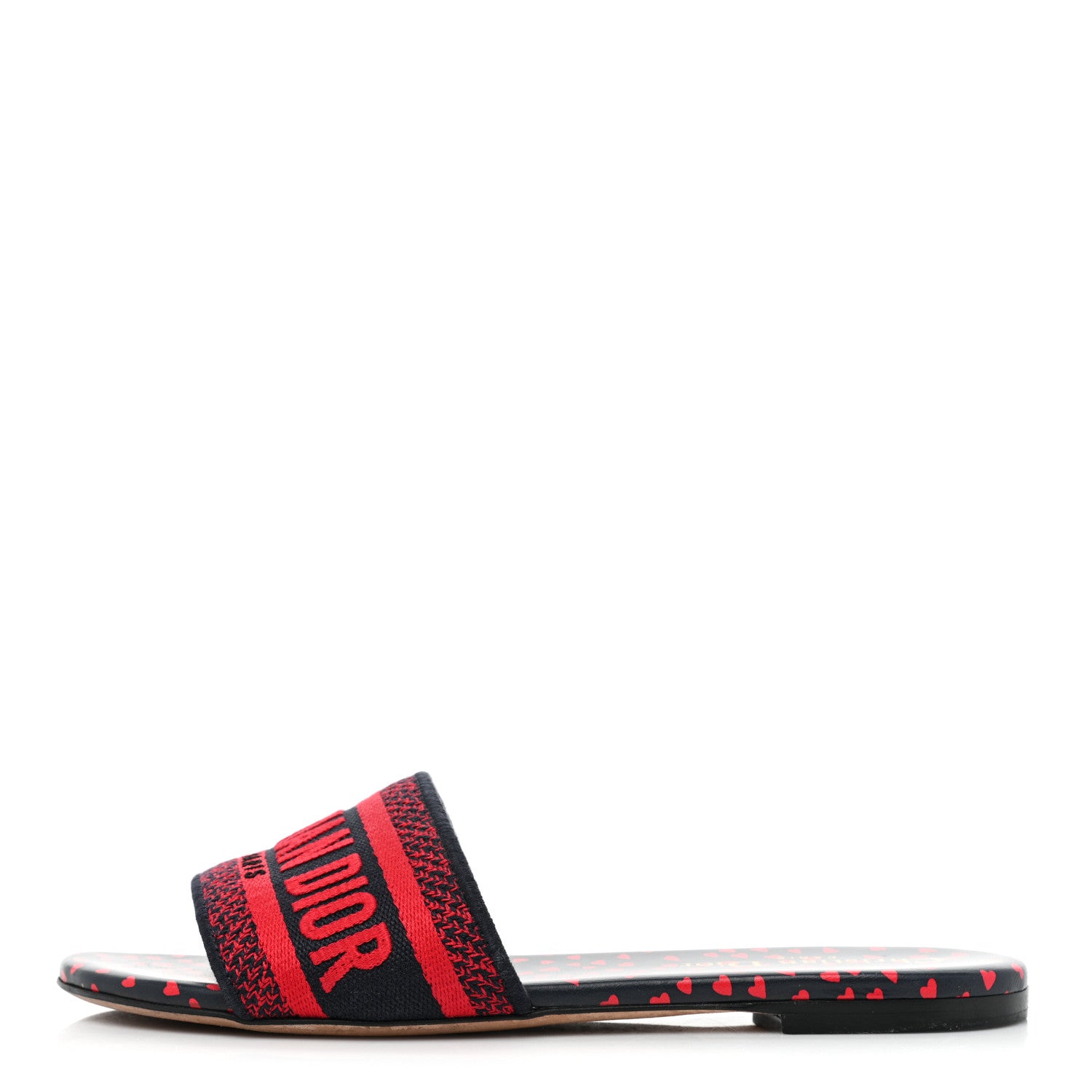 Christian Dior Canvas Pop Heart I Love Paris Embroidered Dway Flat