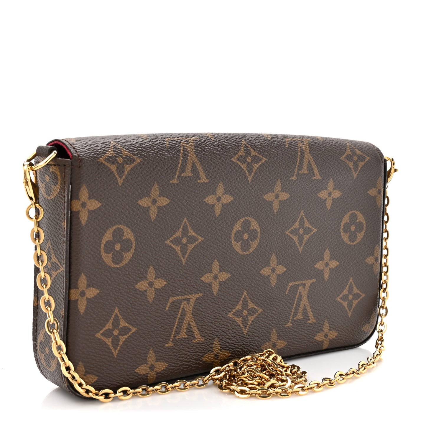 Monogram Pochette Felicie Chain Wallet Fuchsia