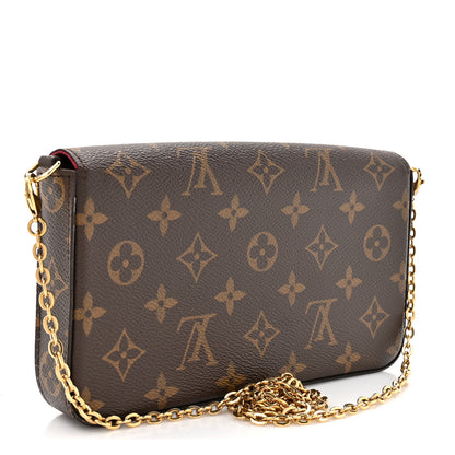 Louis Vuitton Monogram Pochette Felicie Chain Wallet Fuchsia 4 of 16