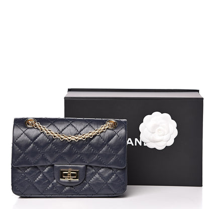 Chanel Aged Calfskin Quilted 2.55 Reissue Mini Flap Navy 12 of 12