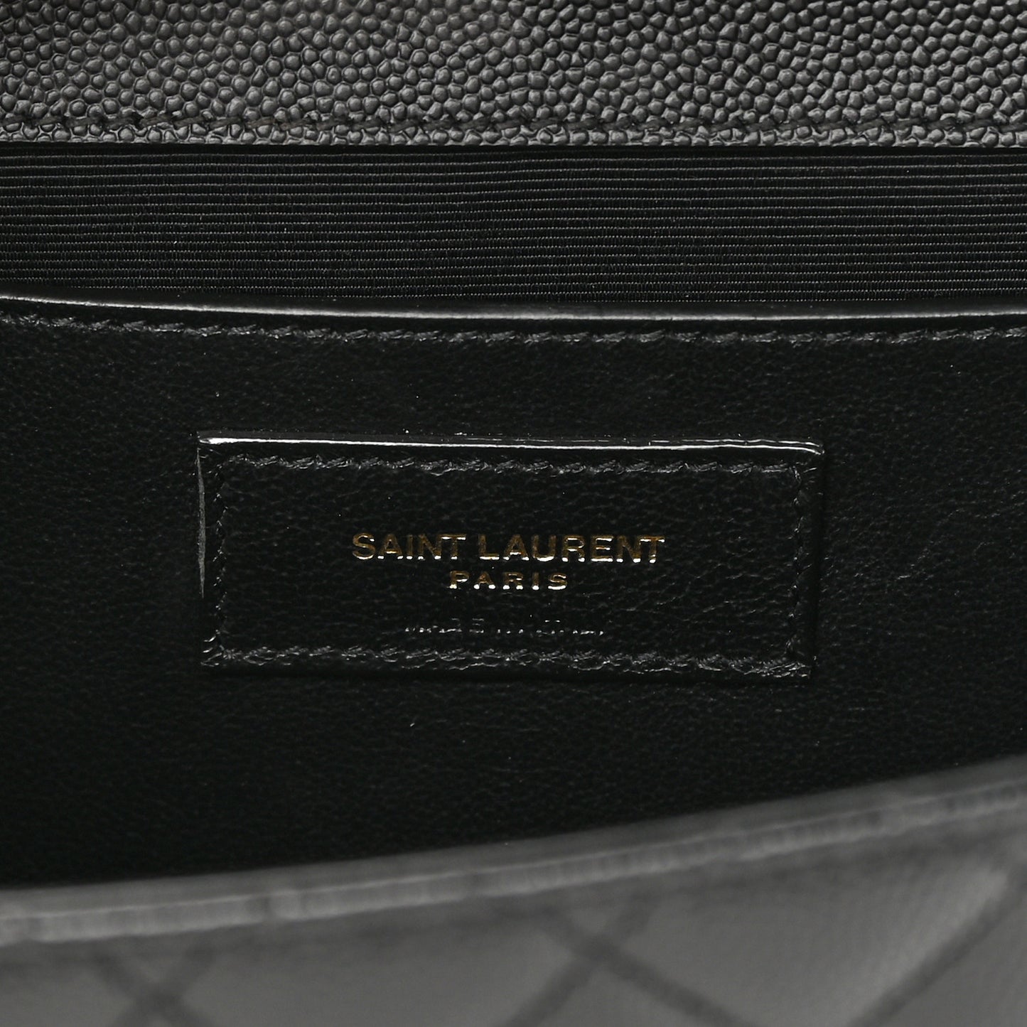 Grain De Poudre Textured Mixed Matelasse Triquilt Medium Monogram Satchel Black