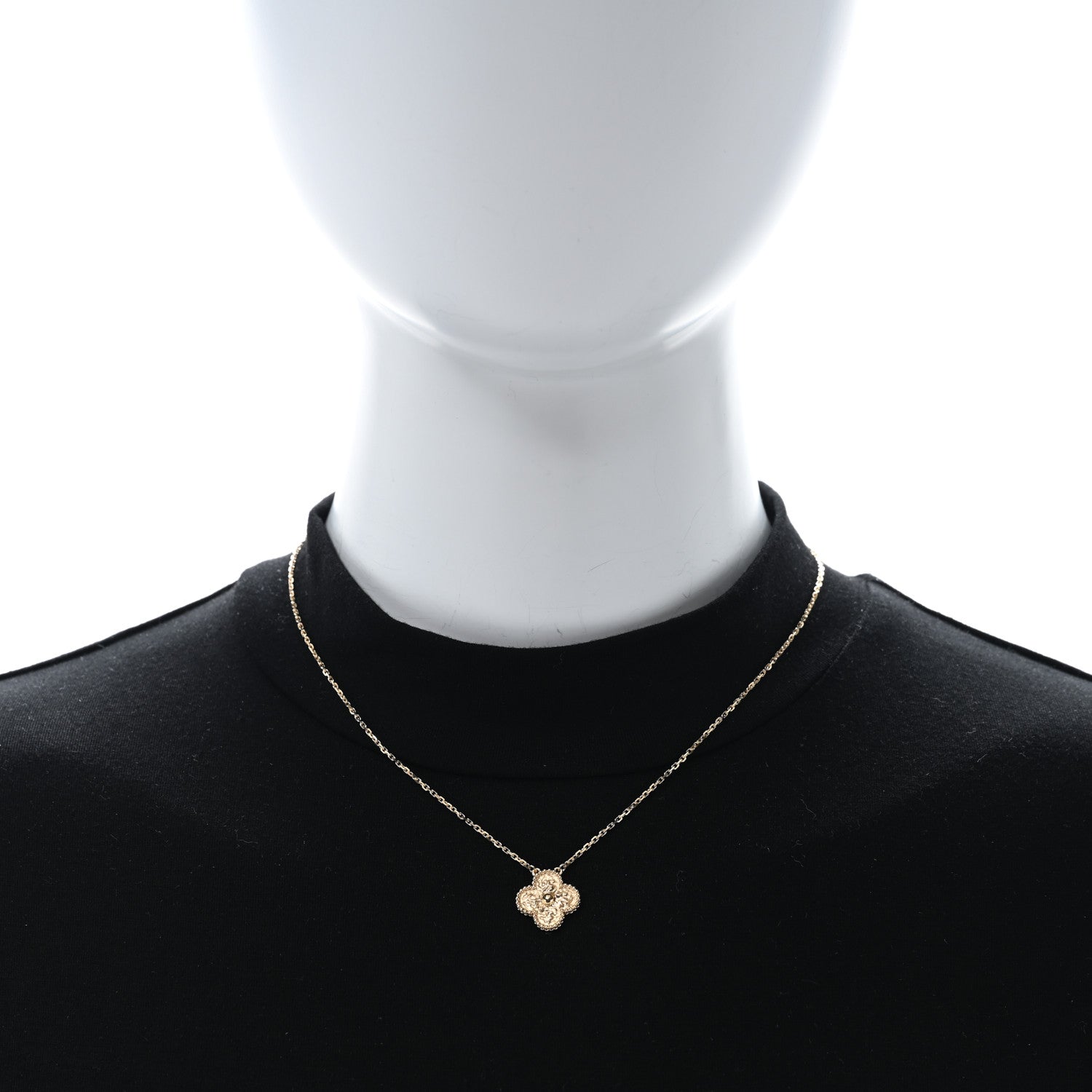 Van Cleef & Arpels 18K Yellow Gold Vintage Alhambra Pendant Necklace 2 of 5