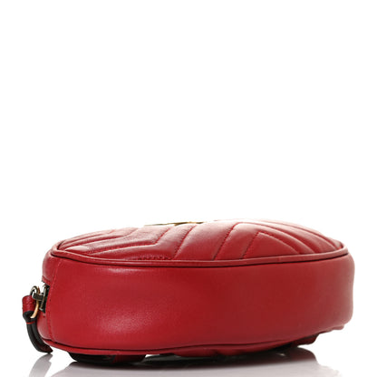 Gucci Calfskin Matelasse GG Marmont Belt Bag 85 34 Hibiscus Red 4 of 17