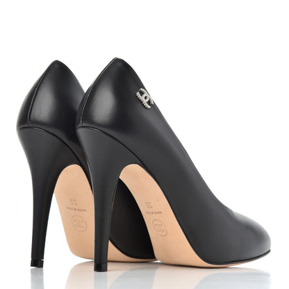Chanel Lambskin CC Pumps 35 Black 4 of 16