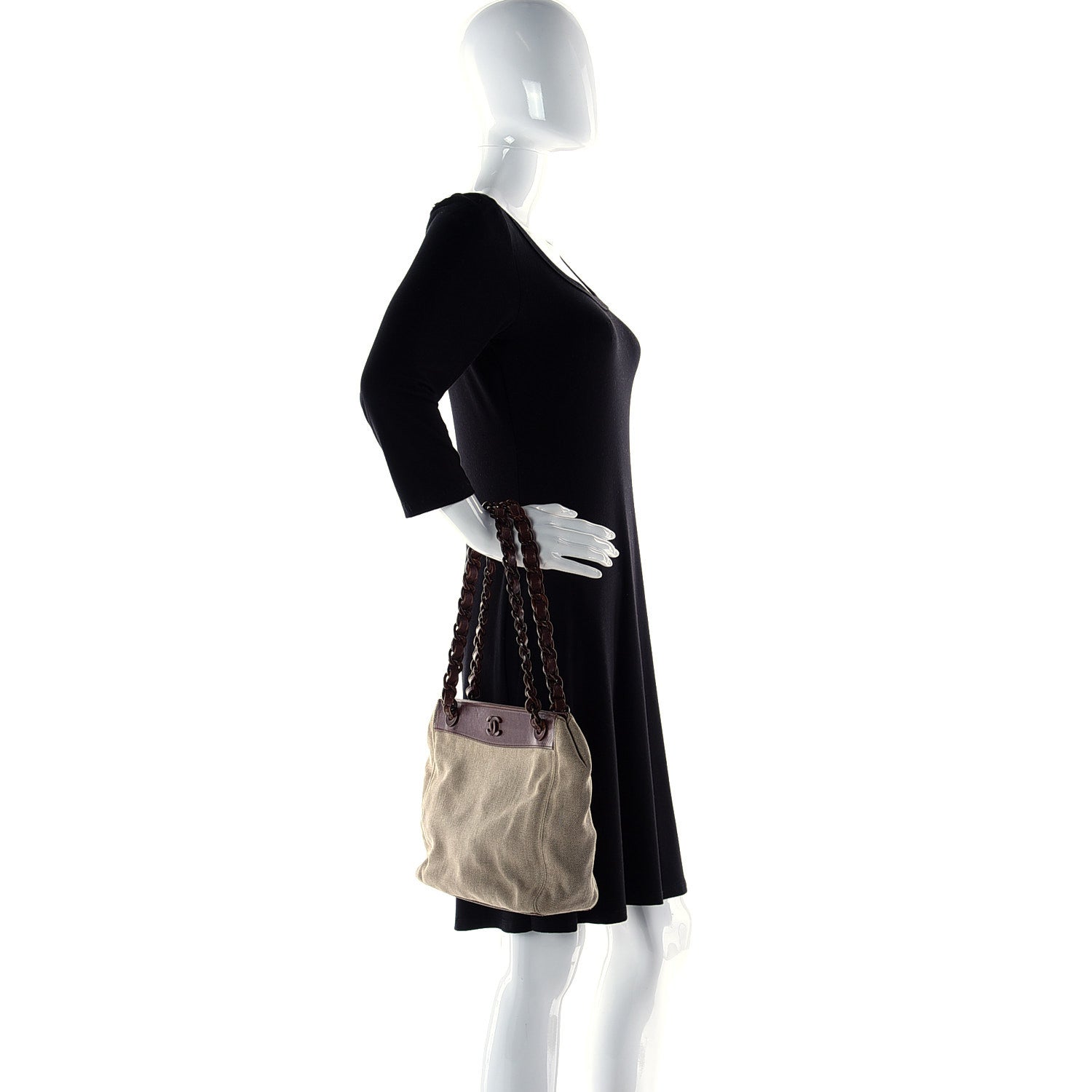 Chanel Linen Tote Beige 3 of 22