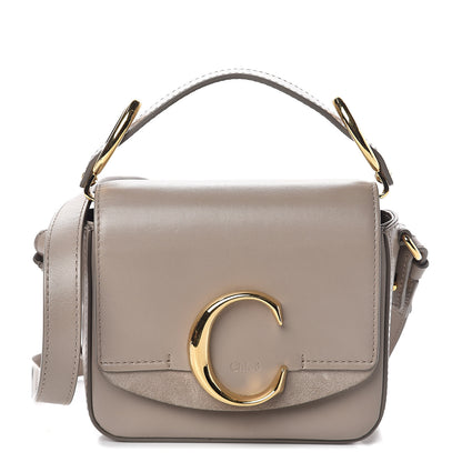 Chloe Shiny Calfskin Suede Mini C Double Carry Motty Grey 1 of 7