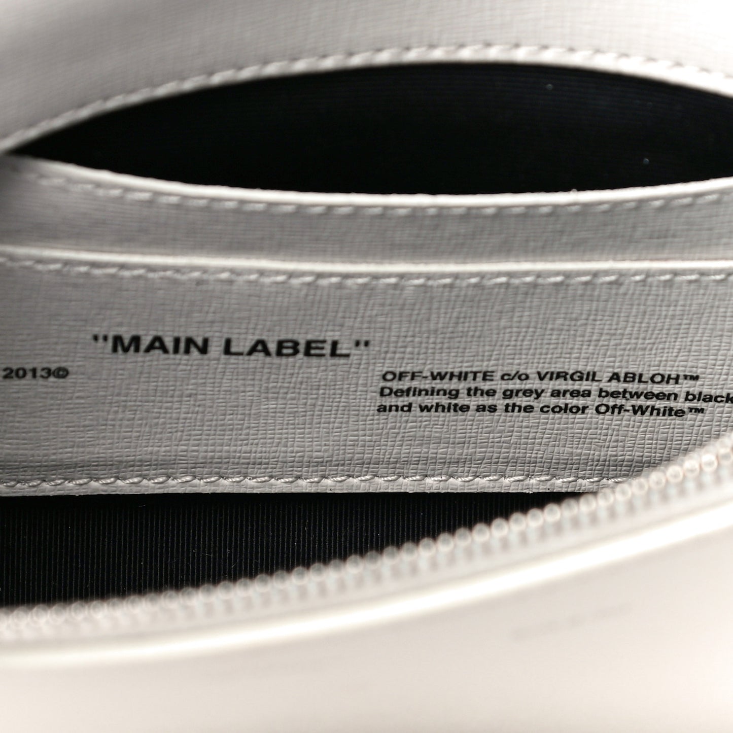 Saffiano Striped Diag Binder Flap Bag White Black