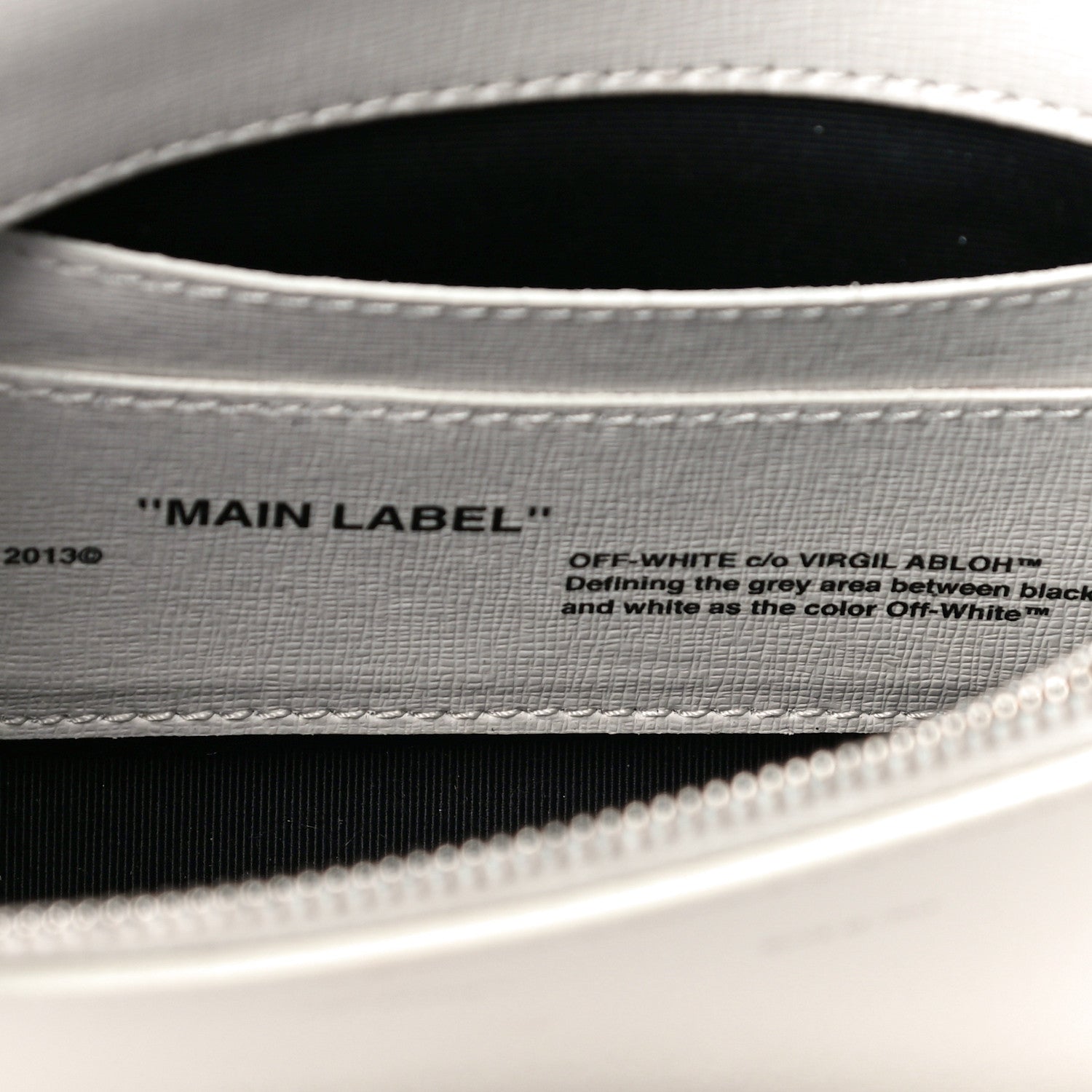 Off-White Saffiano Striped Diag Binder Flap Bag White Black 6 of 14