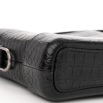 Chanel Calfskin Crocodile Embossed Small Gabrielle Cocodile Hobo Black 9 of 10