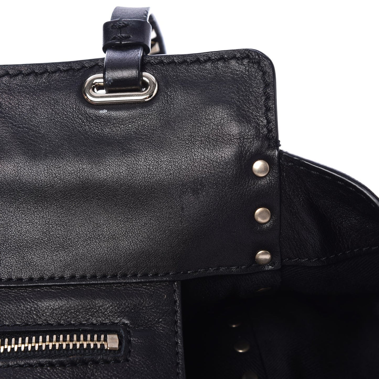 Vitello Small Rockstud Tote Black