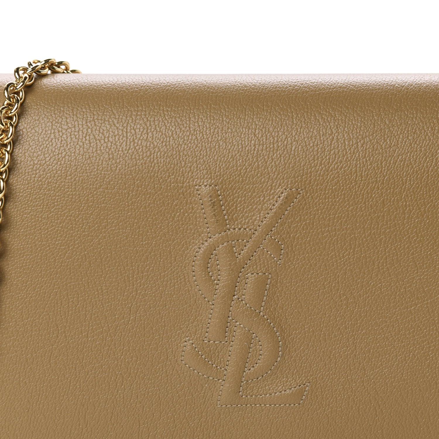 Saint Laurent Calfskin Belle de Jour Chain Clutch Beige 9 of 12