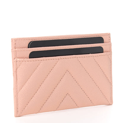 Chanel Metallic Caviar Chevron Quilted Vintage Mademoiselle Card Holder Pink 2 of 8