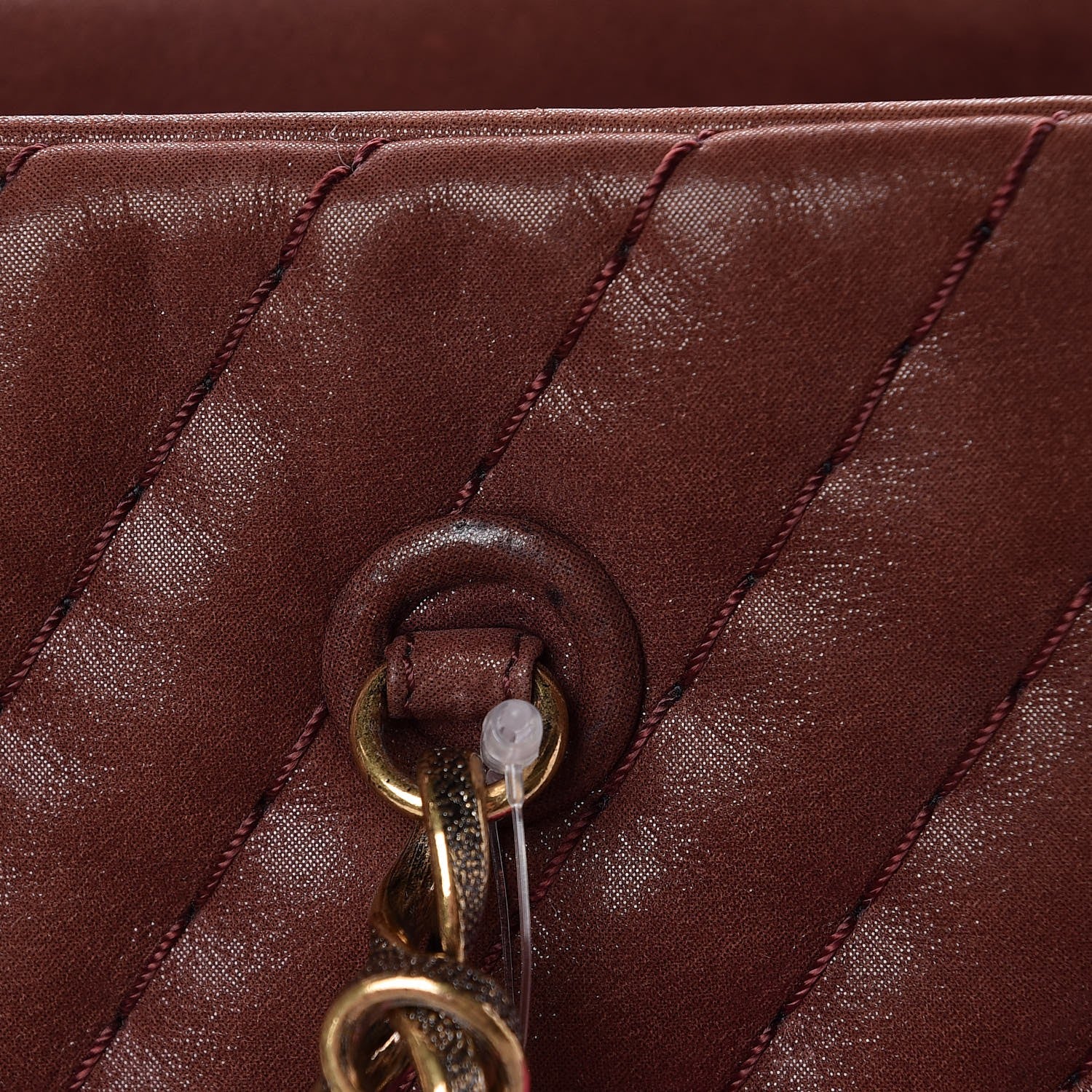 Chanel Iridescent Calfskin Chevron Quilted Surpique Tote Burgundy 11 of 18