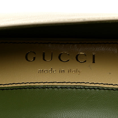 Gucci Malaga Kid Half Moon GG Square Toe Pumps 38.5 Vintage White 6 of 9