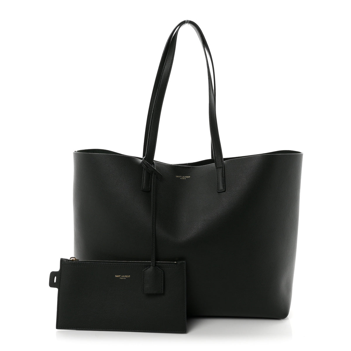 Saint Laurent Calfskin Large Shopping Tote Dark Green 3 of 11