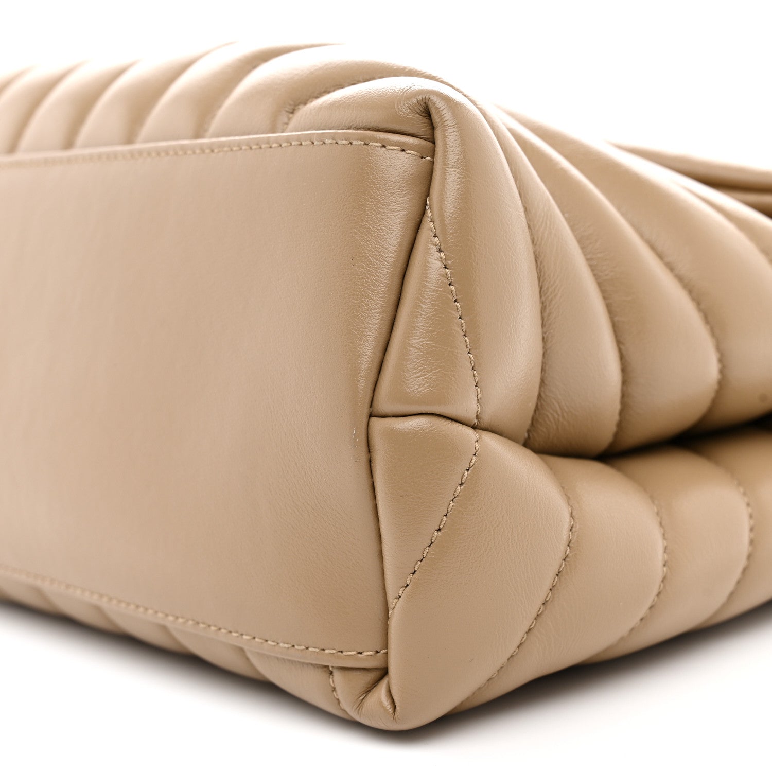 Saint Laurent Calfskin Y Quilted Monogram Medium Loulou Chain Satchel Dark Latte 10 of 10
