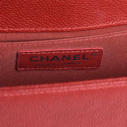 Chanel Caviar Quilted Medium Boy Flap Red 6 of 7