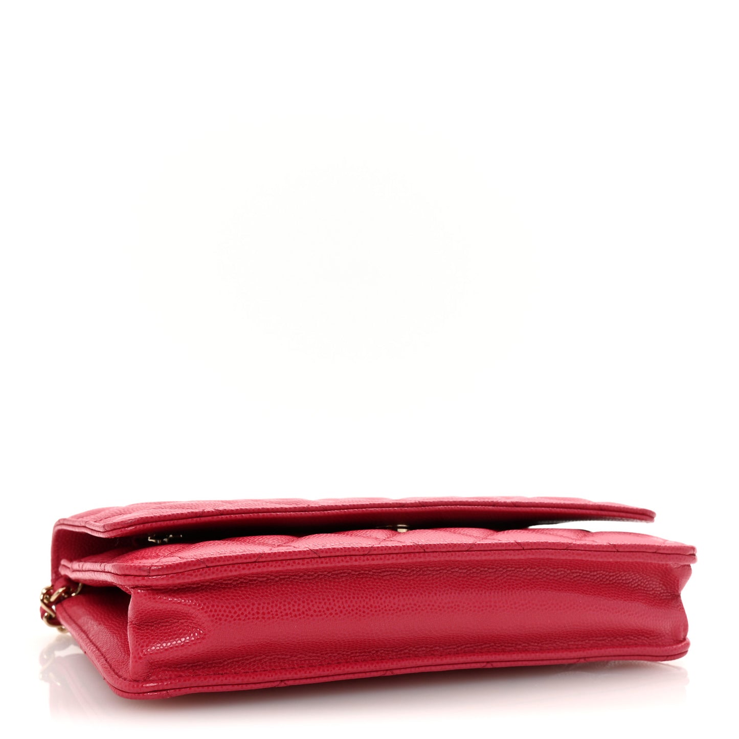Caviar Quilted Wallet on Chain WOC Dark Pink