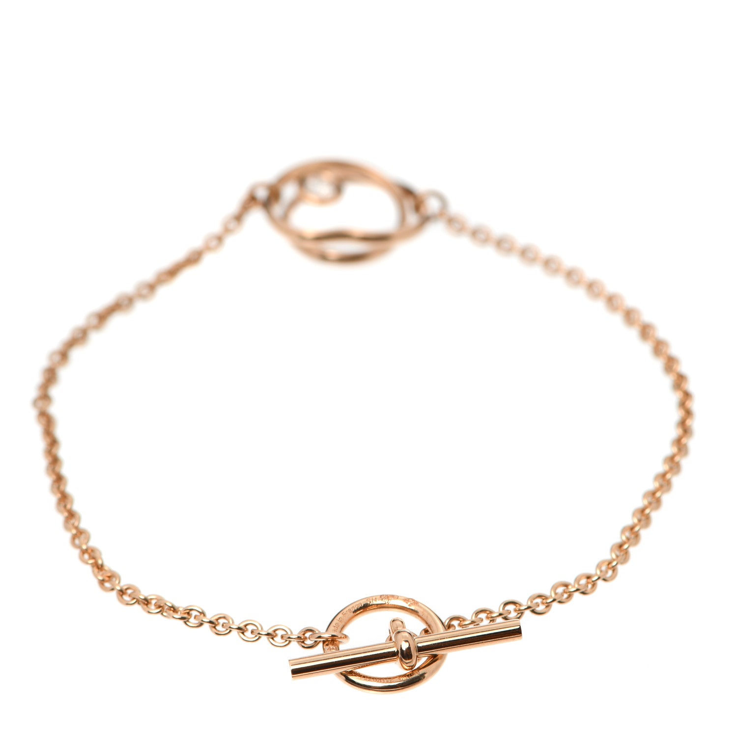 Hermes 18K Rose Gold Diamond TPM Vertige Coeur Bracelet SH 3 of 5