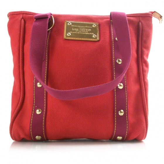 Louis Vuitton Antigua Cabas MM Bag Tote Red Pink 1 of 9