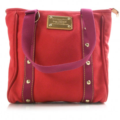 Louis Vuitton Antigua Cabas MM Bag Tote Red Pink 1 of 9