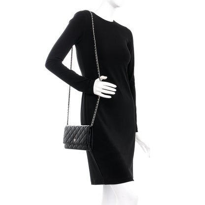Chanel Lambskin Quilted Wallet On Chain WOC Black 2 of 12