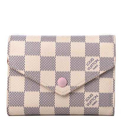 Louis Vuitton Damier Azur Victorine Wallet Rose Ballerine 1 of 7