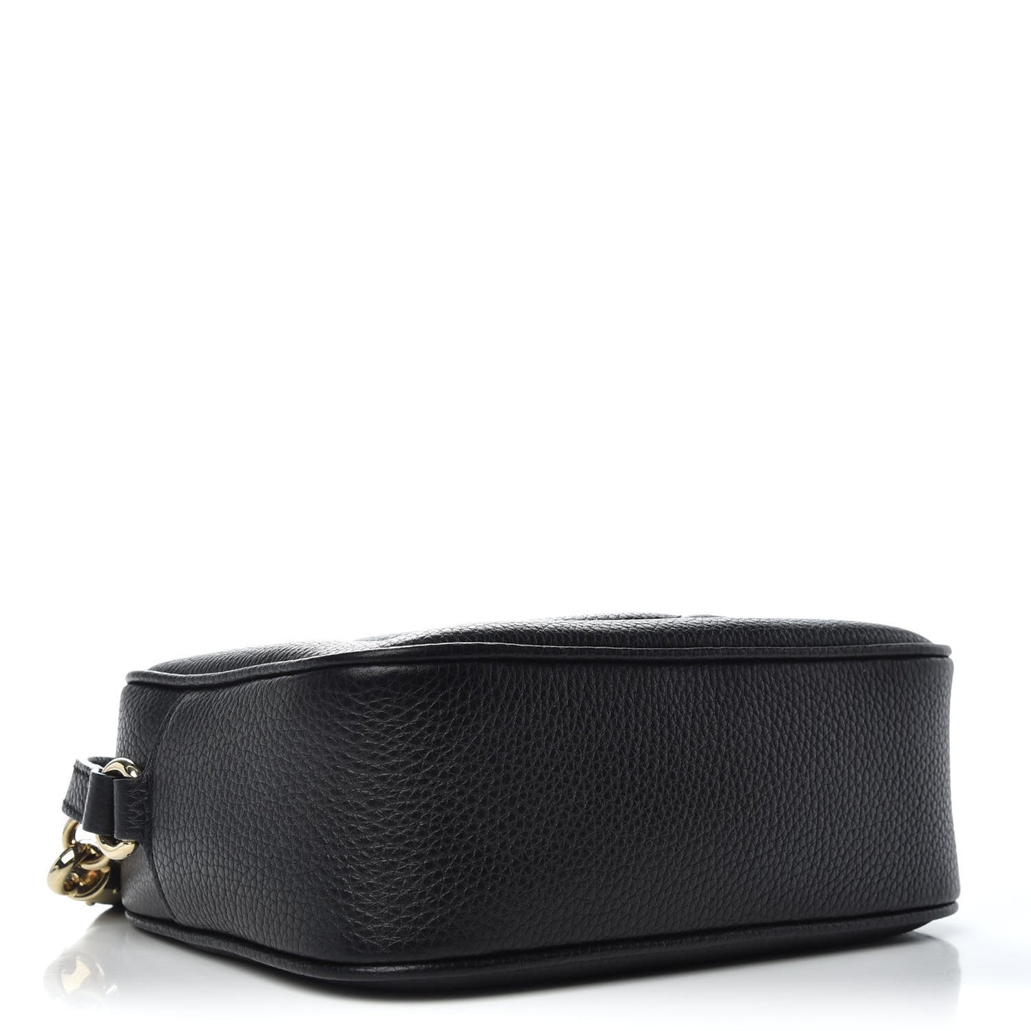 Pebbled Calfskin Small Soho Disco Bag Black