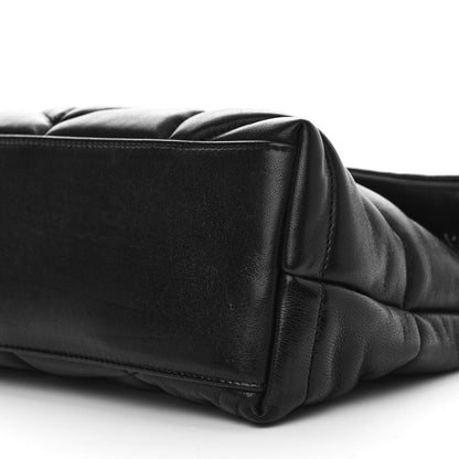 Saint Laurent Lambskin Quilted Monogram Monochrome Small Loulou Puffer Chain Satchel Black 11 of 12