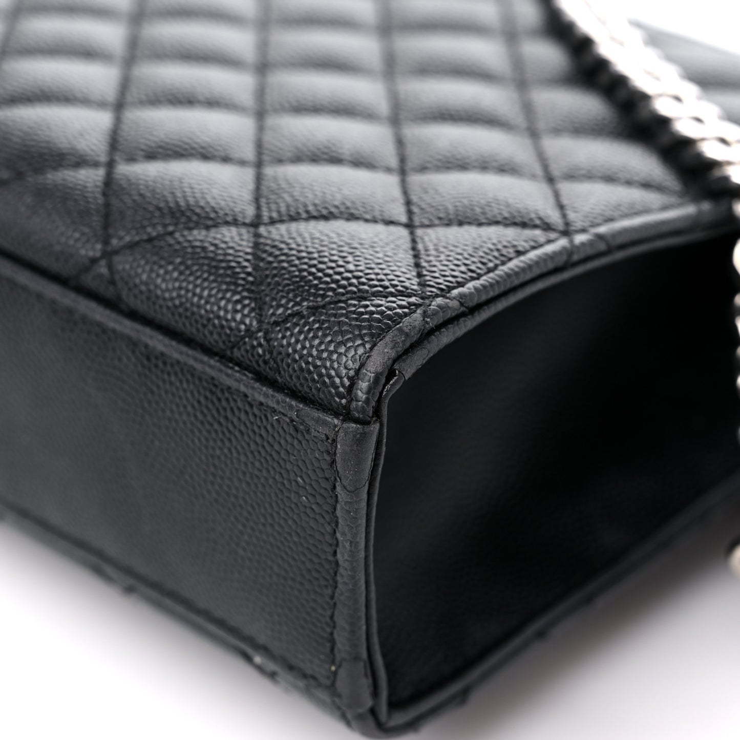 Grain De Poudre Textured Mixed Matelasse Triquilt Medium Monogram Satchel Black