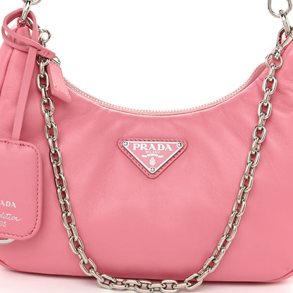 Prada Nappa Soft Padded Re-Edition 2005 Shoulder Bag Geranio 8 of 10