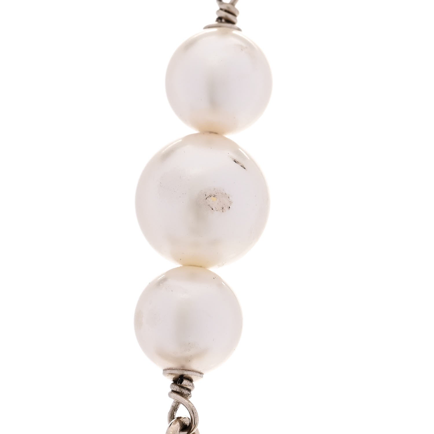 Chanel Pearl Multistrand CC Long Necklace Pearly White 7 of 9