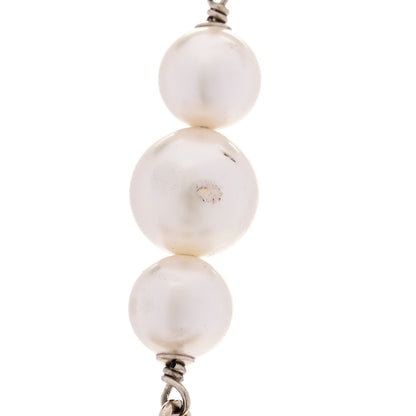 Chanel Pearl Multistrand CC Long Necklace Pearly White 7 of 9