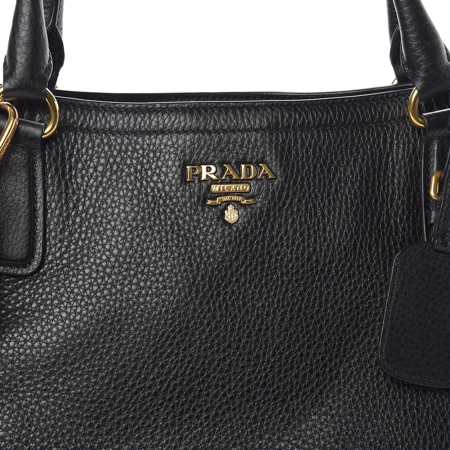 Prada Vitello Daino Tote Black 7 of 9