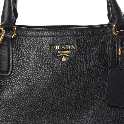 Prada Vitello Daino Tote Black 7 of 9