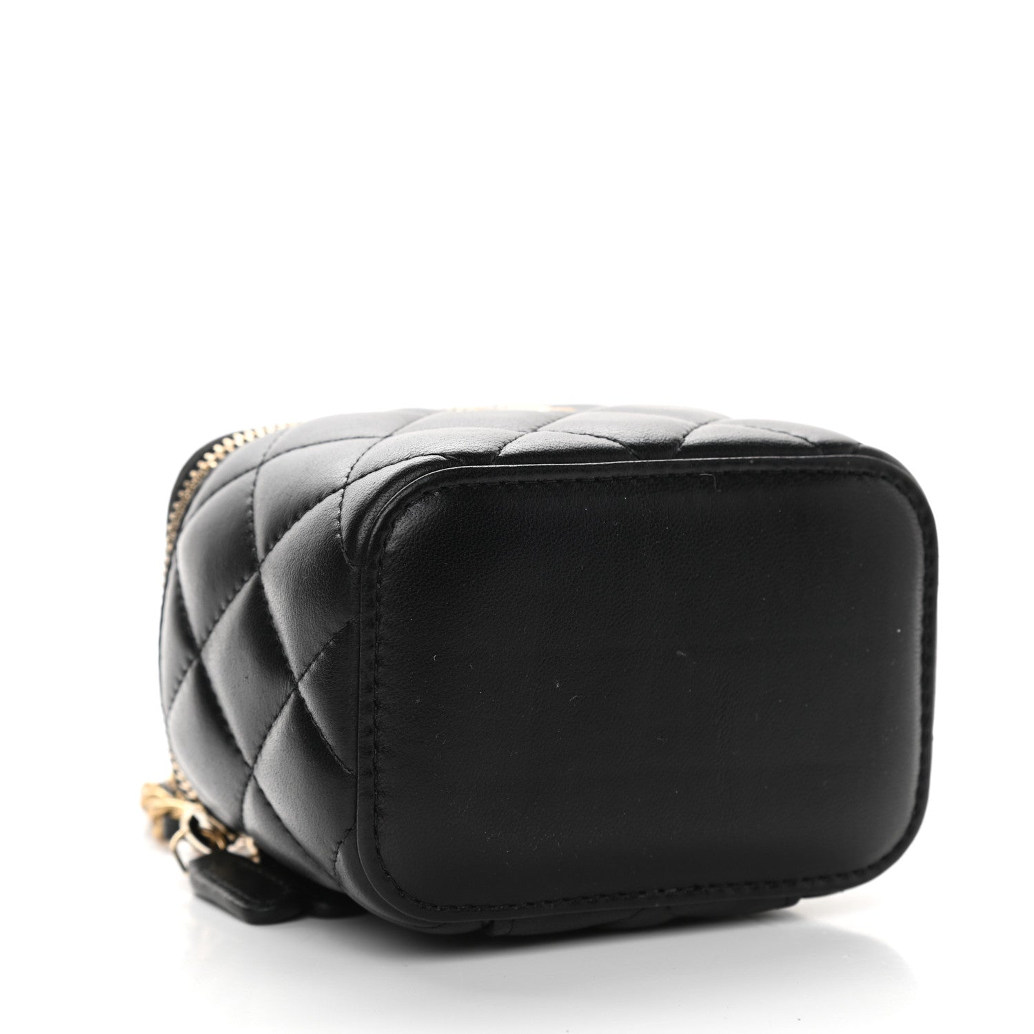 Chanel Lambskin Quilted Mini Pearl Crush Vanity Case With Chain Black 4 of 9